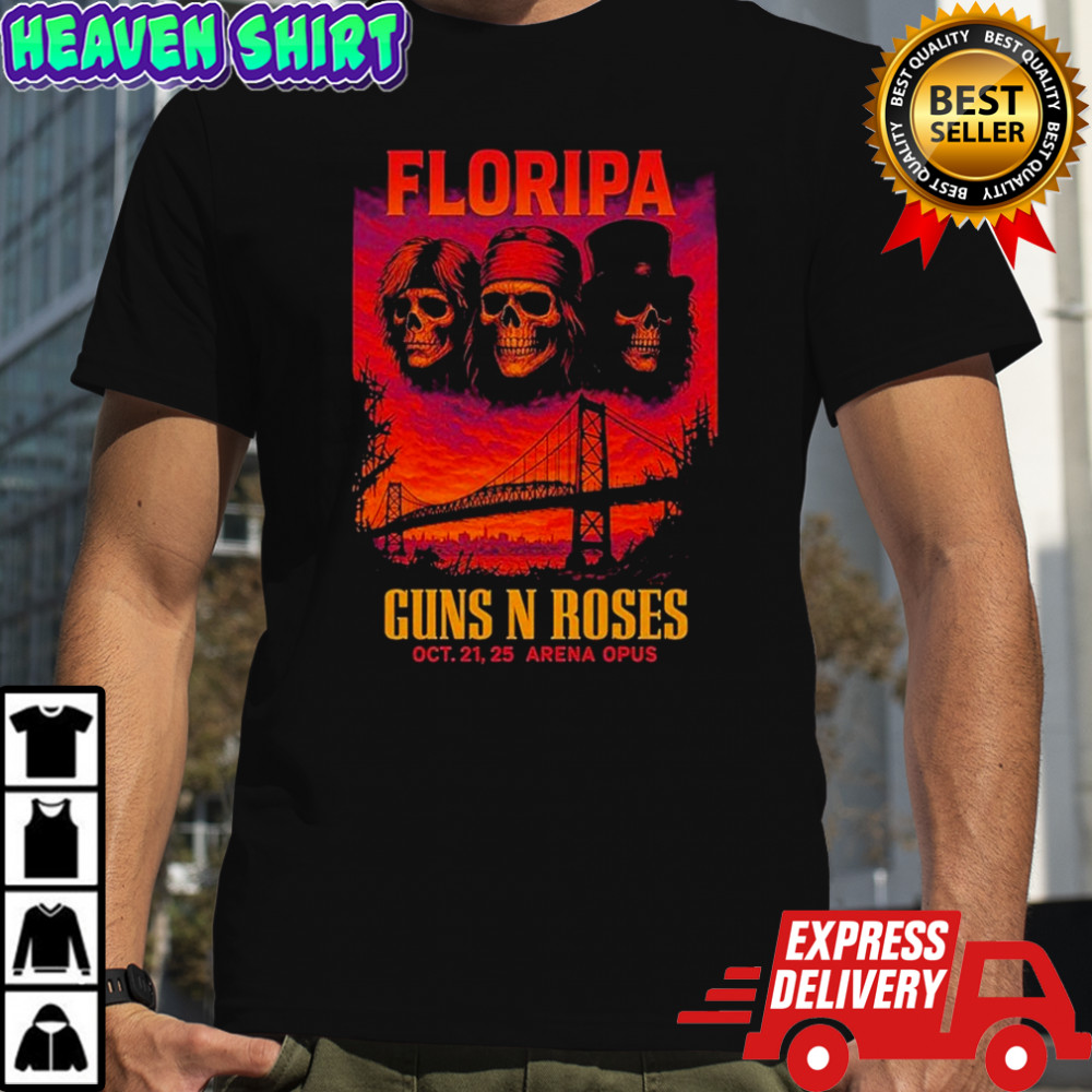 Guns N Roses Live Show Music At Arena Orus In Florianopolis Brazil On October 21 To 25 2025 Skulls T-shirt