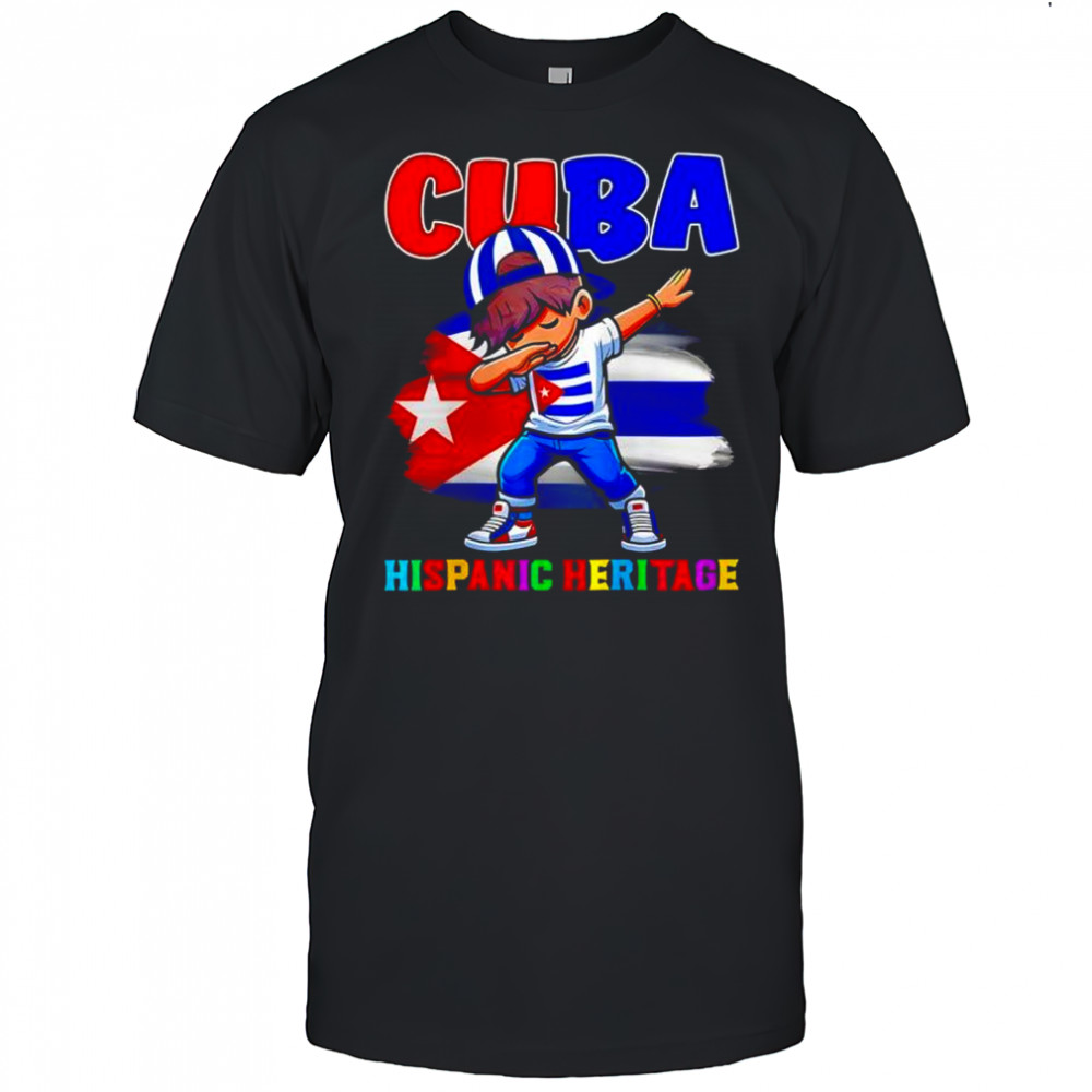 Hispanic Heritage Month Cuban Flag Cuba Dabbing Shirt