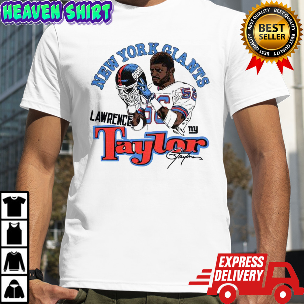 Homage Lawrence Taylor Royal New York Giants Retired Player Classic Caricature T-Shirt