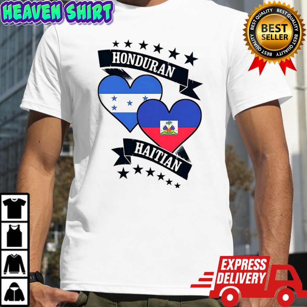 Honduran vs Haitian heart flags shirt