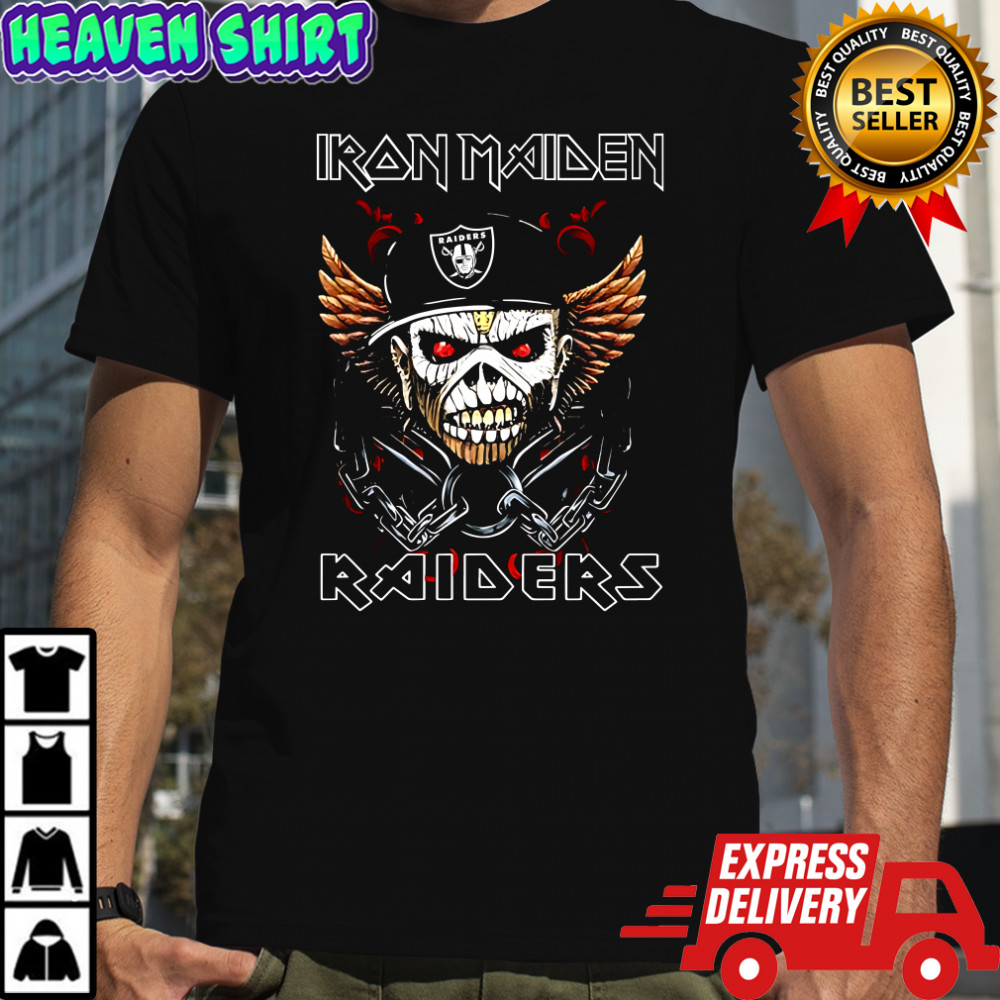 Hot Iron Maiden Skull Oakland Raiders Shirt