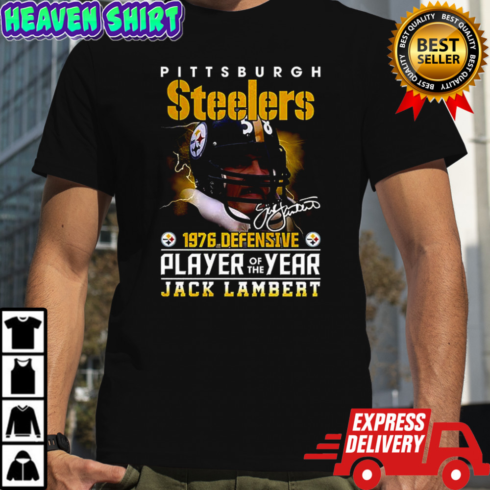Jack Lambert Pittsburgh Steelers fooball 1976 defensive player of the year signature shirt