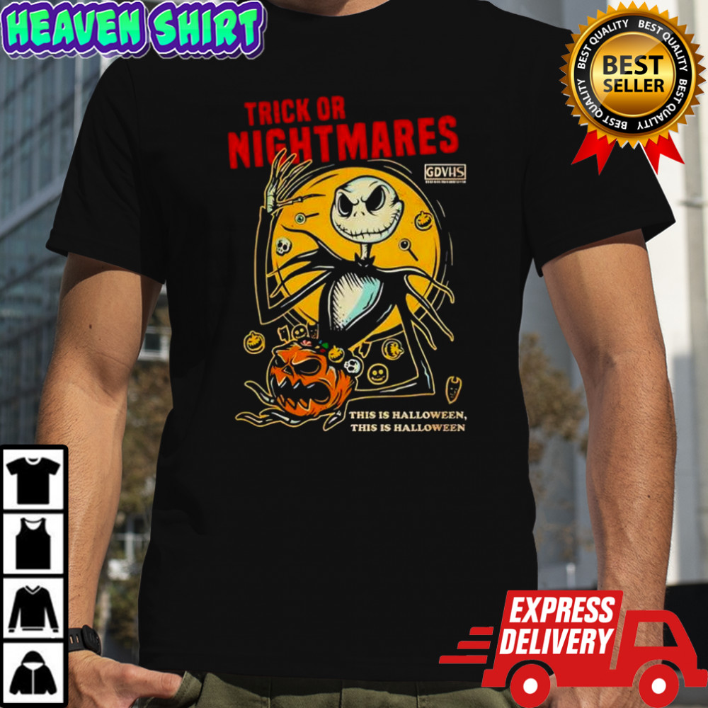 Jack Skellington Trick or Nightmare Halloween Scary Pumpkin Horror Spooky shirt