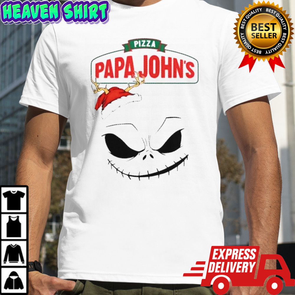 Jack Skellington X Pizza Papa John’s Merry Christmas T-Shirt