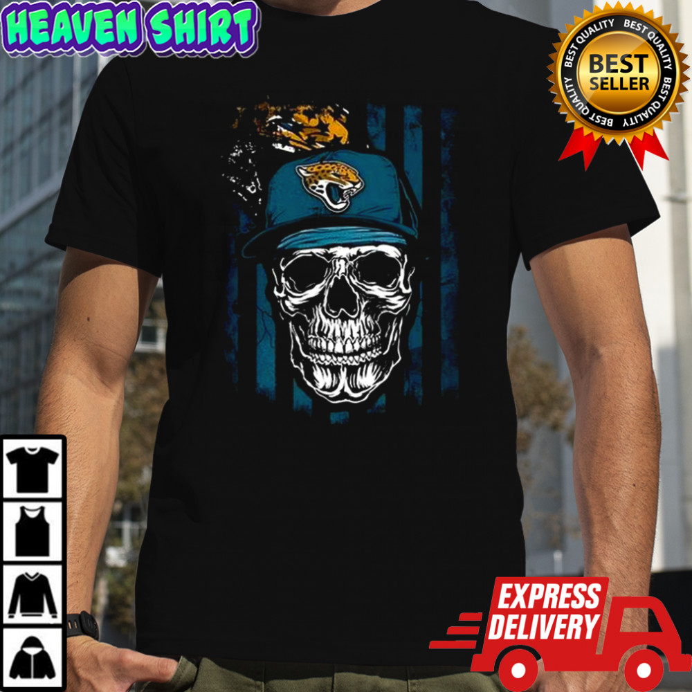Jacksonville Jaguars NFL Skull American Flag Football Lover T-Shirt