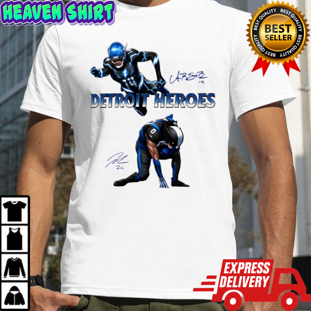 Jahmyr Gibbs And Amon Ra St Brown Detroit Heroes 2025 Shirt