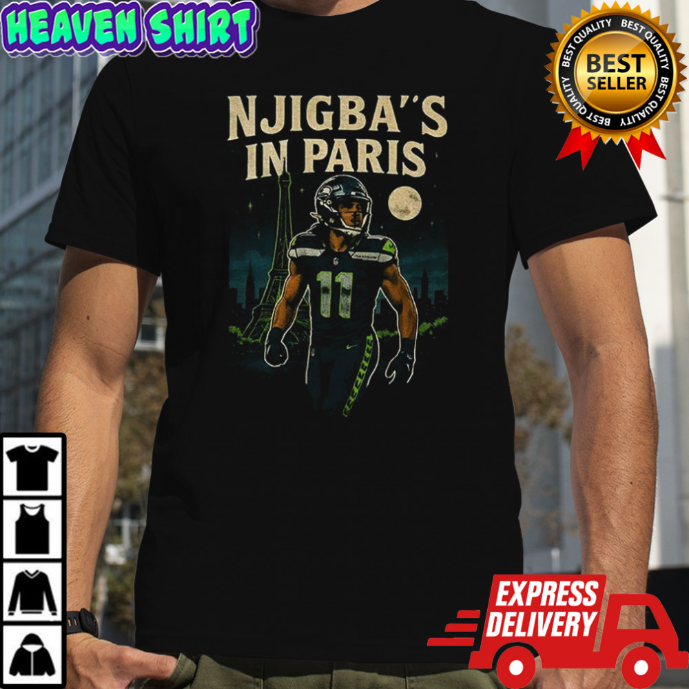 Jaxon Smith-Njigba in Paris Seattle Seahawks Football NFL 2025 vintage shirt