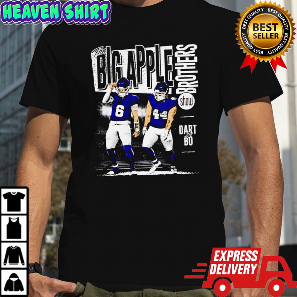 Jaxson Dart and Cam Skattebo New York Giants Big Apple Brothers T-shirts
