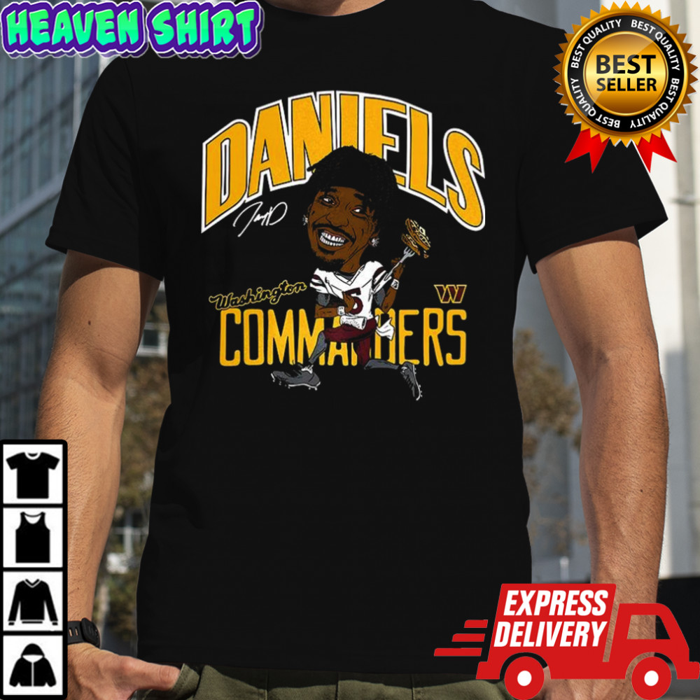 Jayden Daniels Washington Commanders football caricature player graphic signature shirt