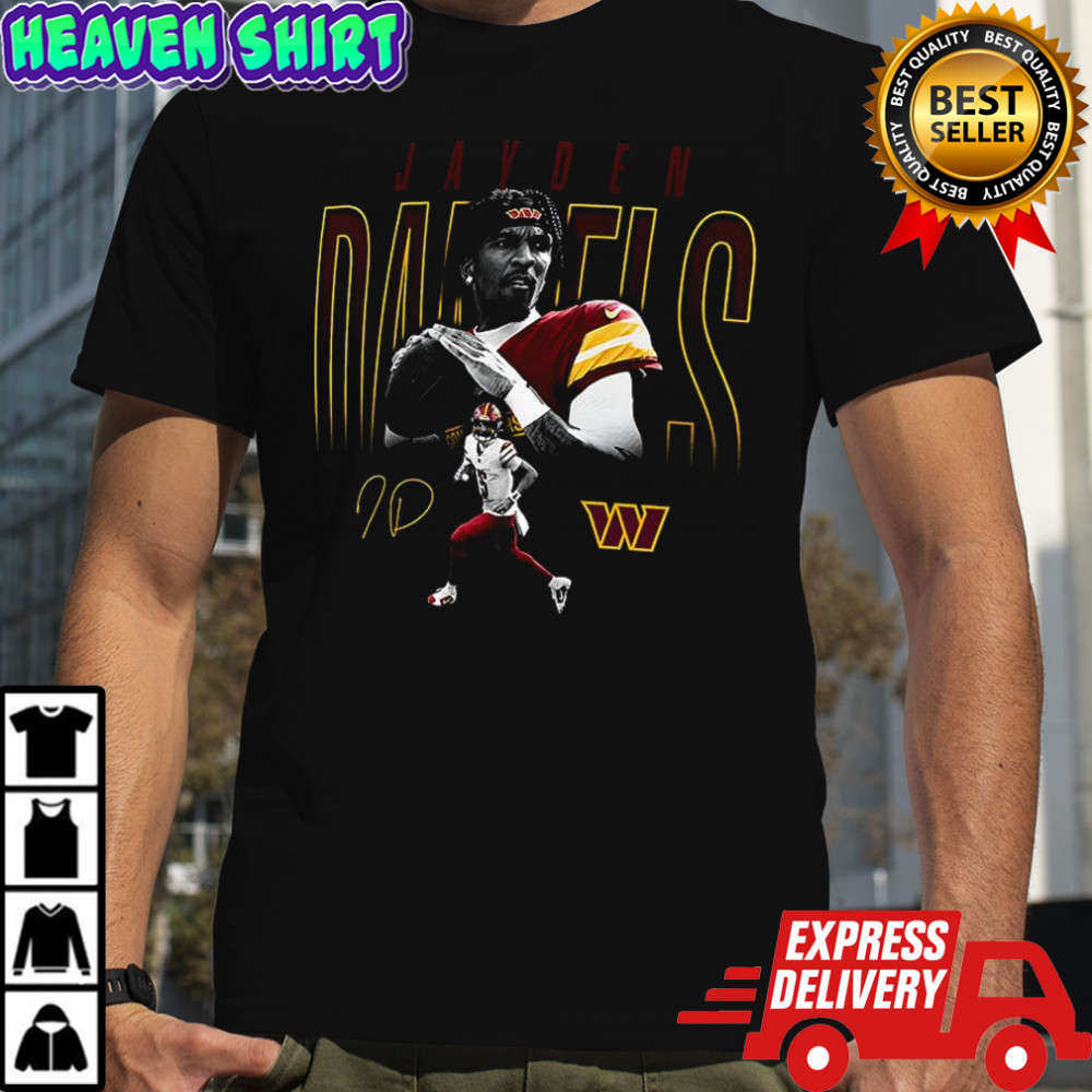 Jayden Daniels Washington Commanders football signature retro shirt