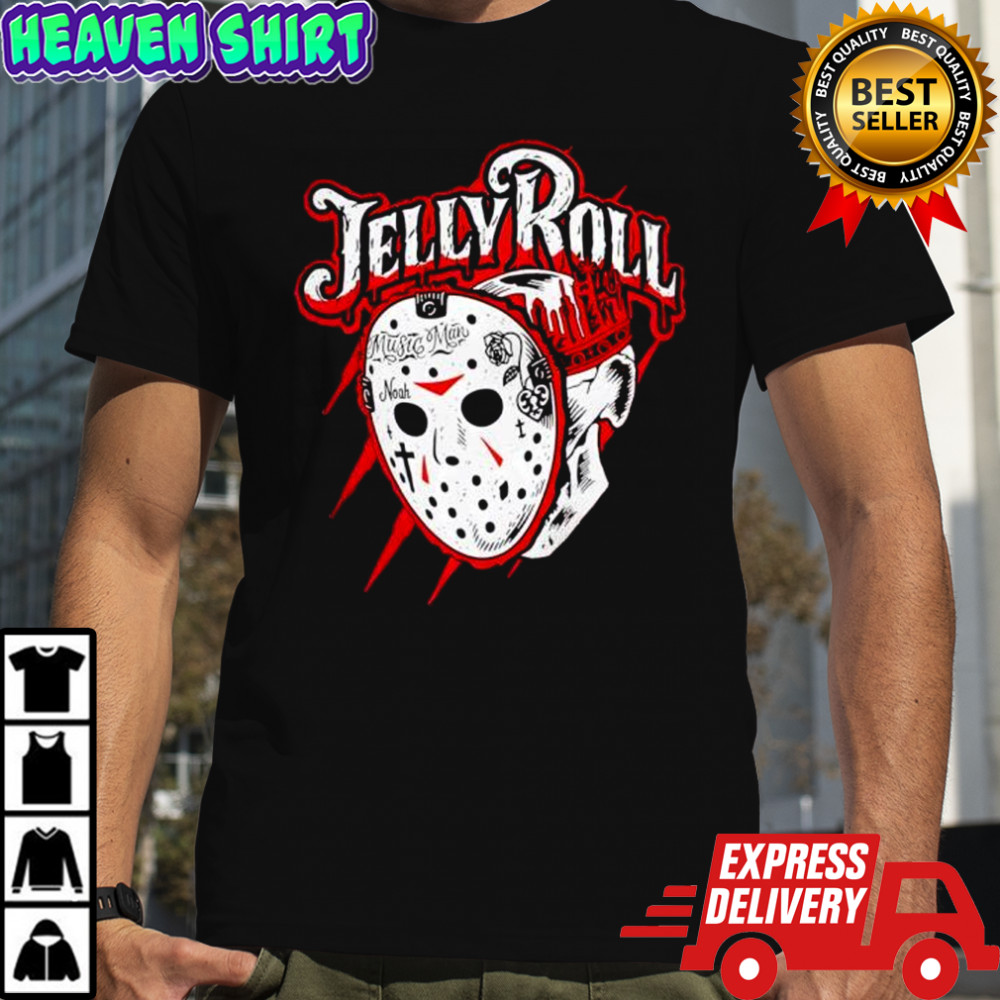 Jelly Roll Red and Black Crystal Dye Jason shirt