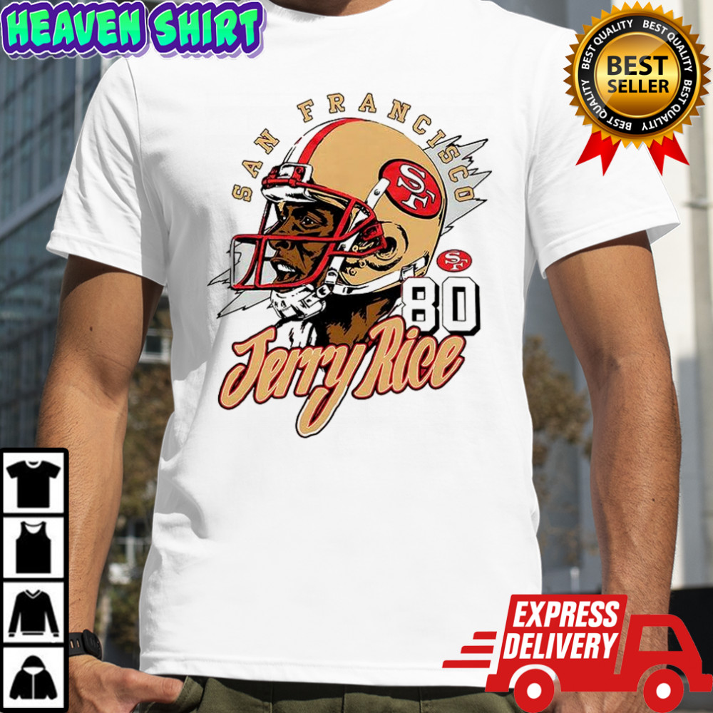 Jerry Rice San Francisco 49ers fooball player graphic caricature shirt