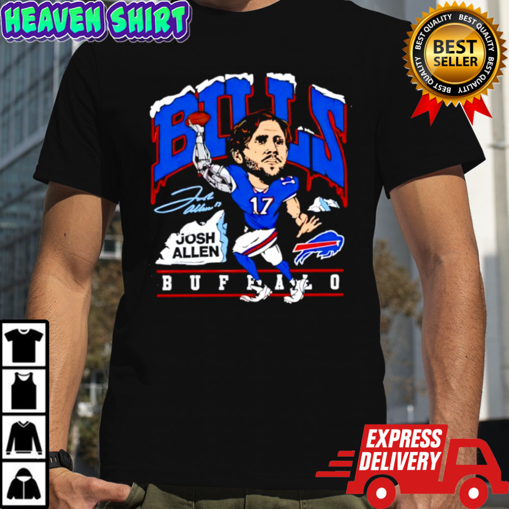 Josh Allen Buffalo Bills Charcoal Bionic signature player logo shirt