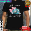 Just a woman who loves Philadelphia Eagles pink bow helmet shirt