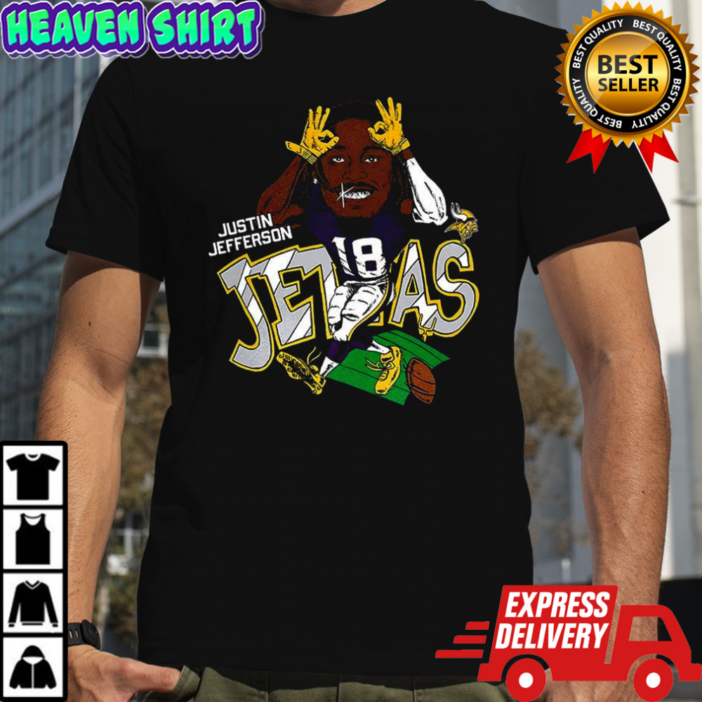 Justin Jefferson Minnesota Vikings football bling caricature player graphic shirt