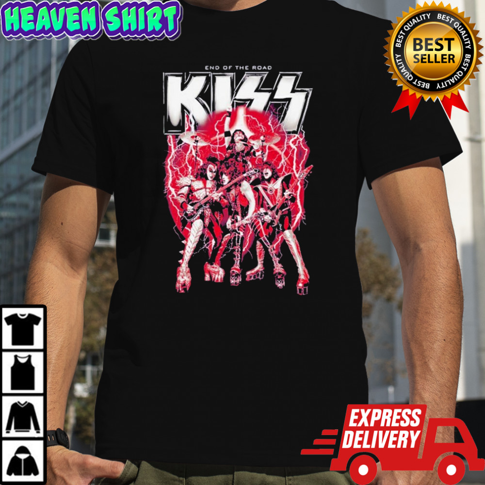 Kiss End Of The Road Red Lightning T-shirt