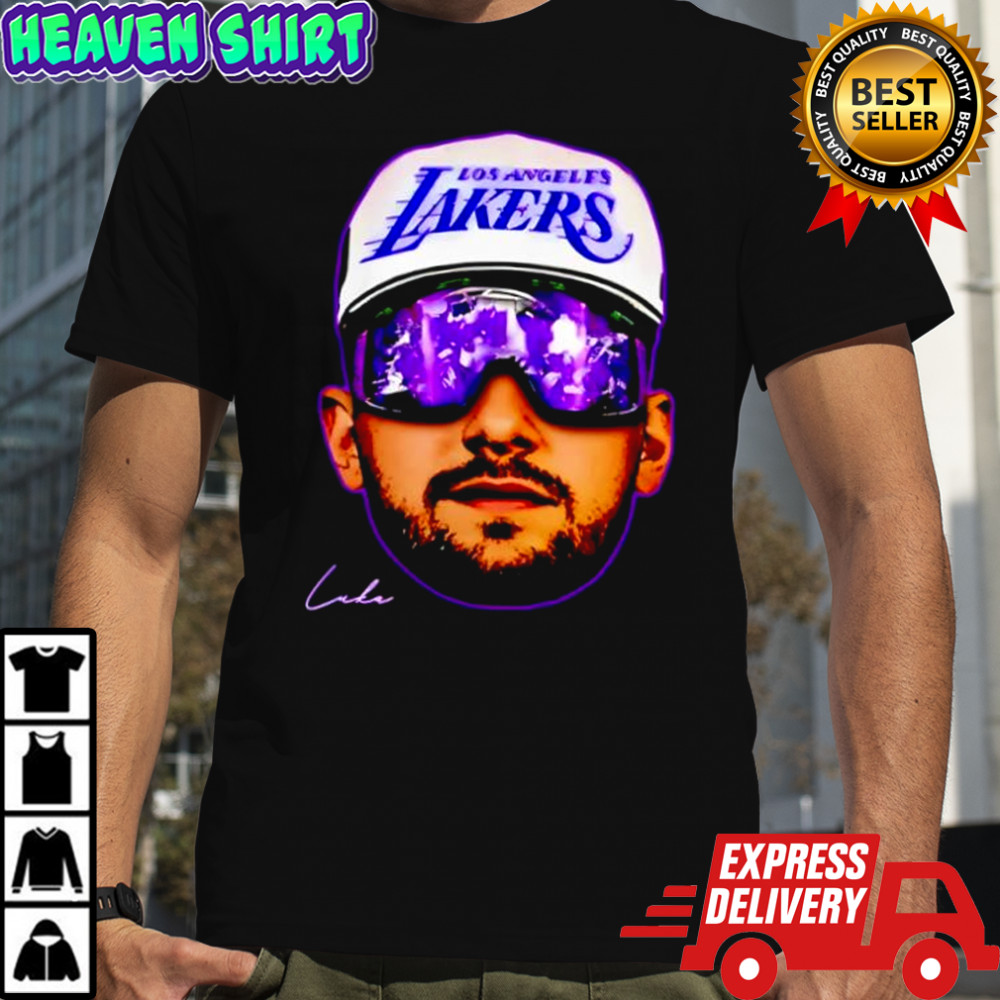 Lakers Luka Large Face Portrait Basketball heard signature shirt