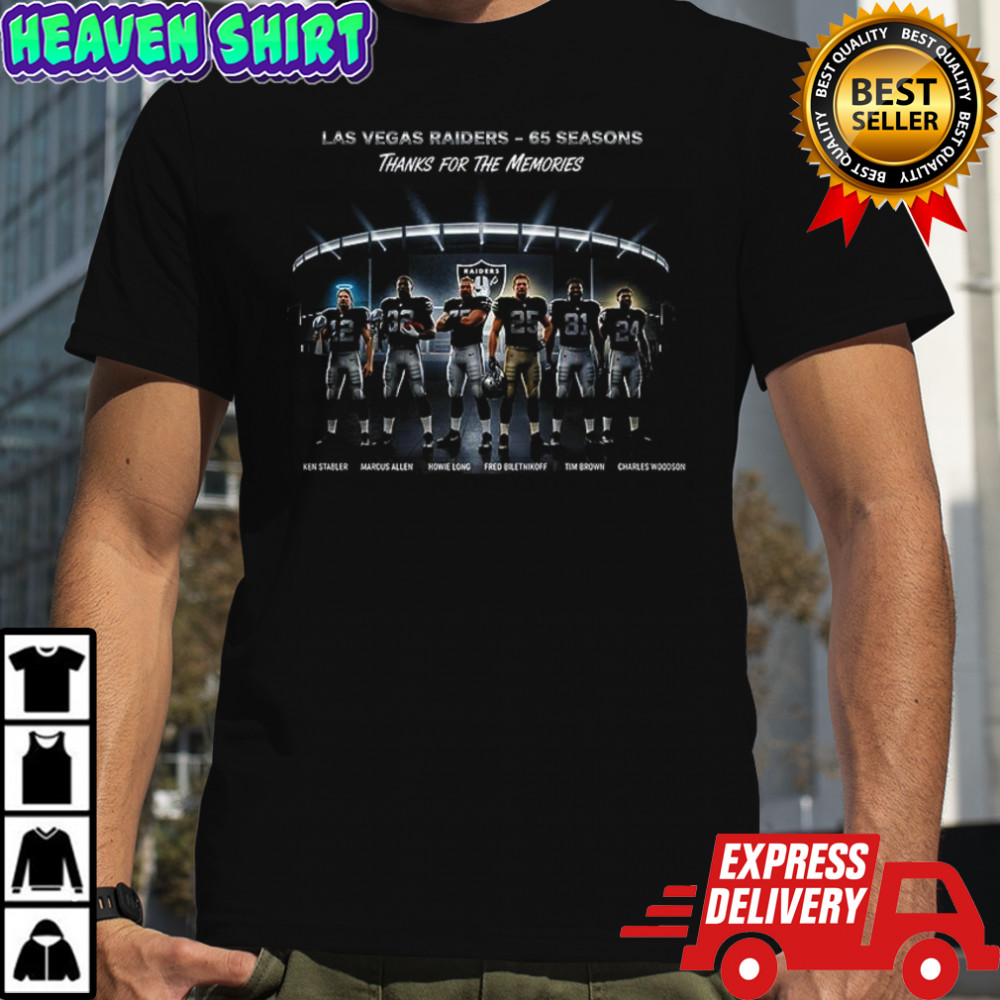 Las Vegas Raiders 65 Seasons thanks for the memories Raiders honor players shirt