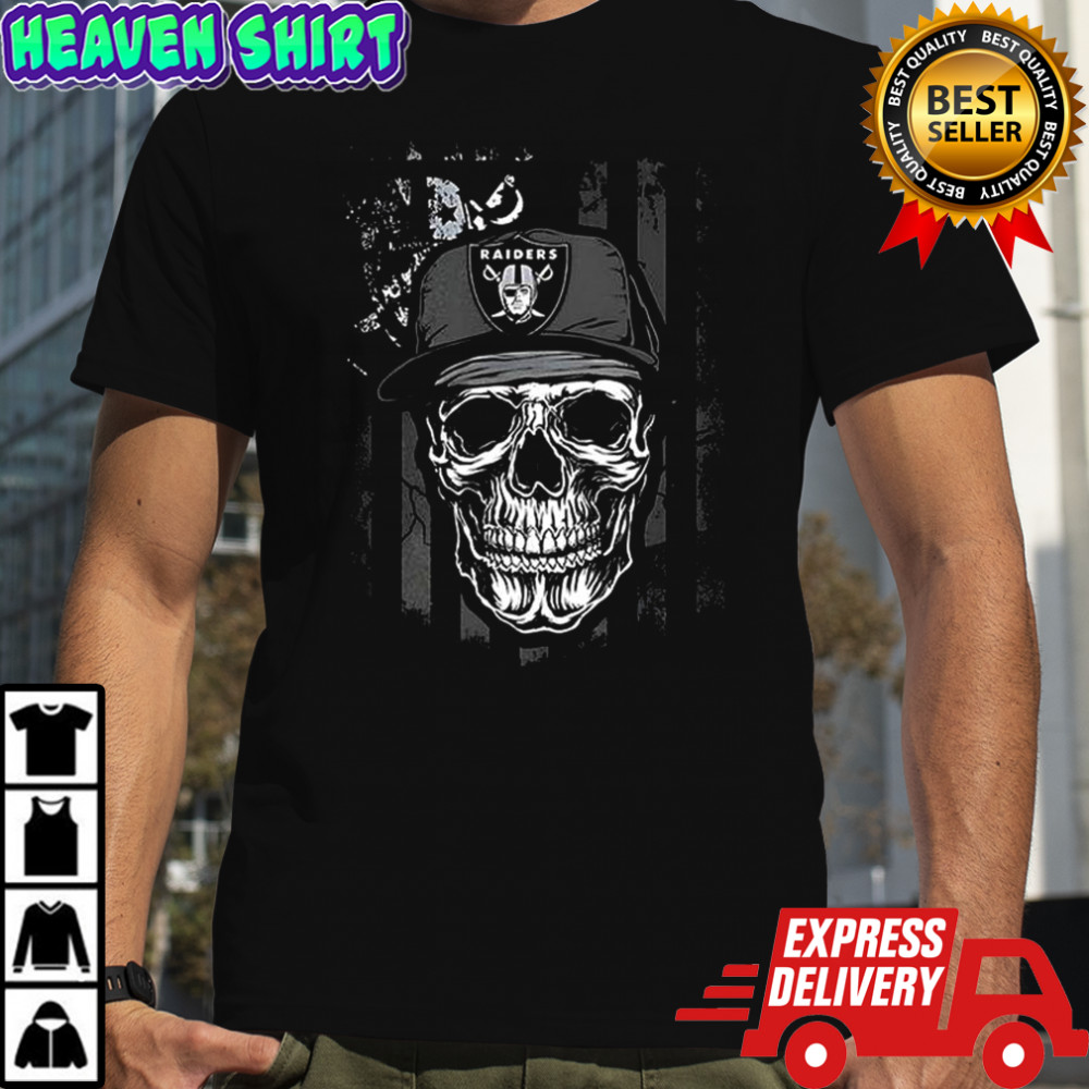 Las Vegas Raiders NFL Skull American Flag FootballLover T-Shirt