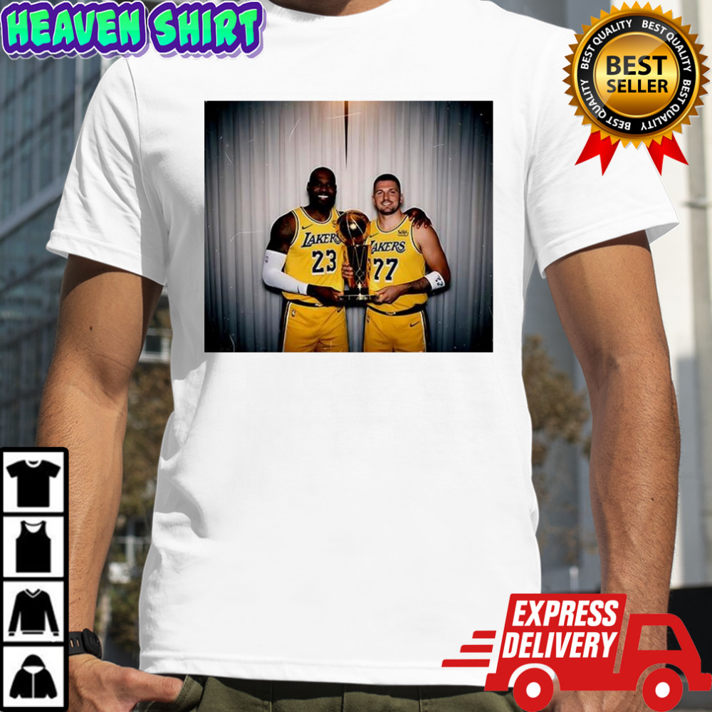 LeBron James and Luka Dončić Trophy June 2026 photo shirt
