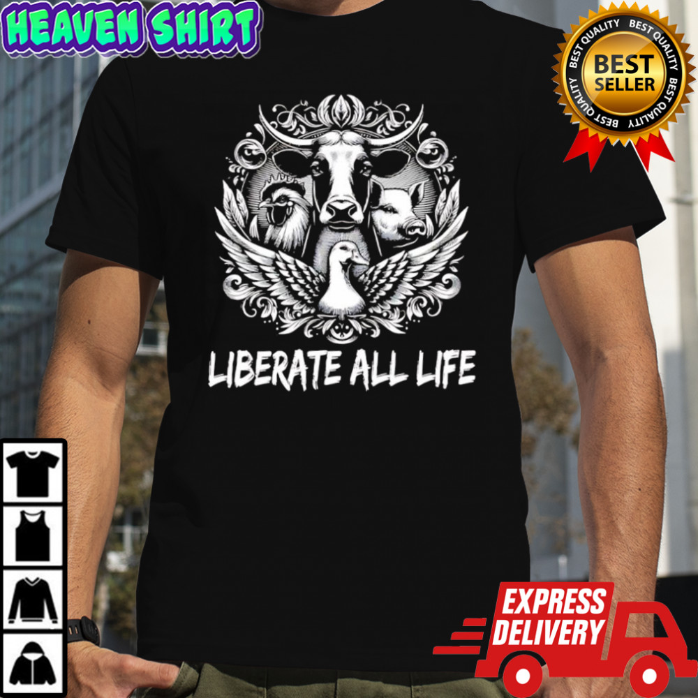 Liberate All Life animals farm graphic shirt