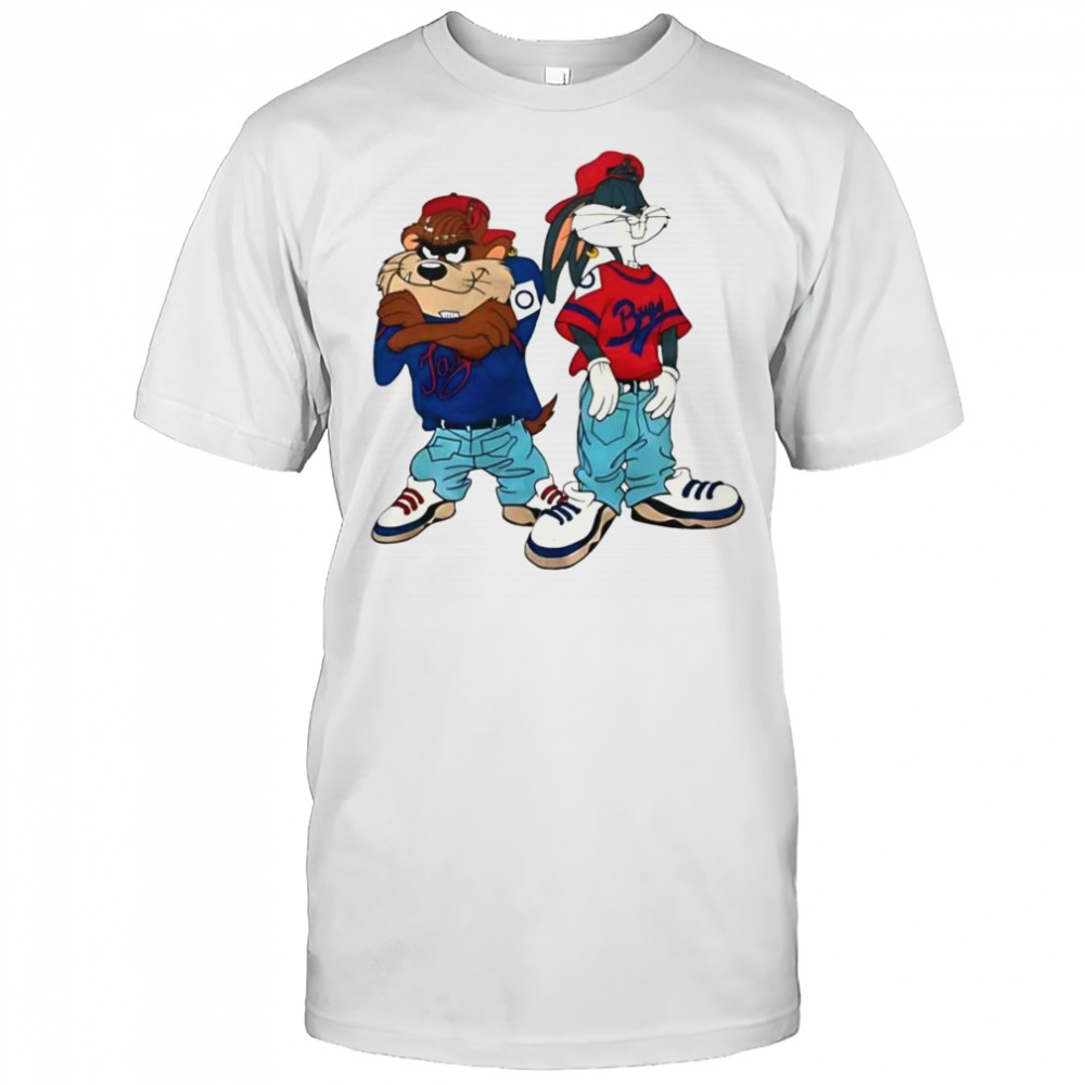 Looney Tunes Bugs Bunny and Tasmanian Devil hip-hop cartoon shirt