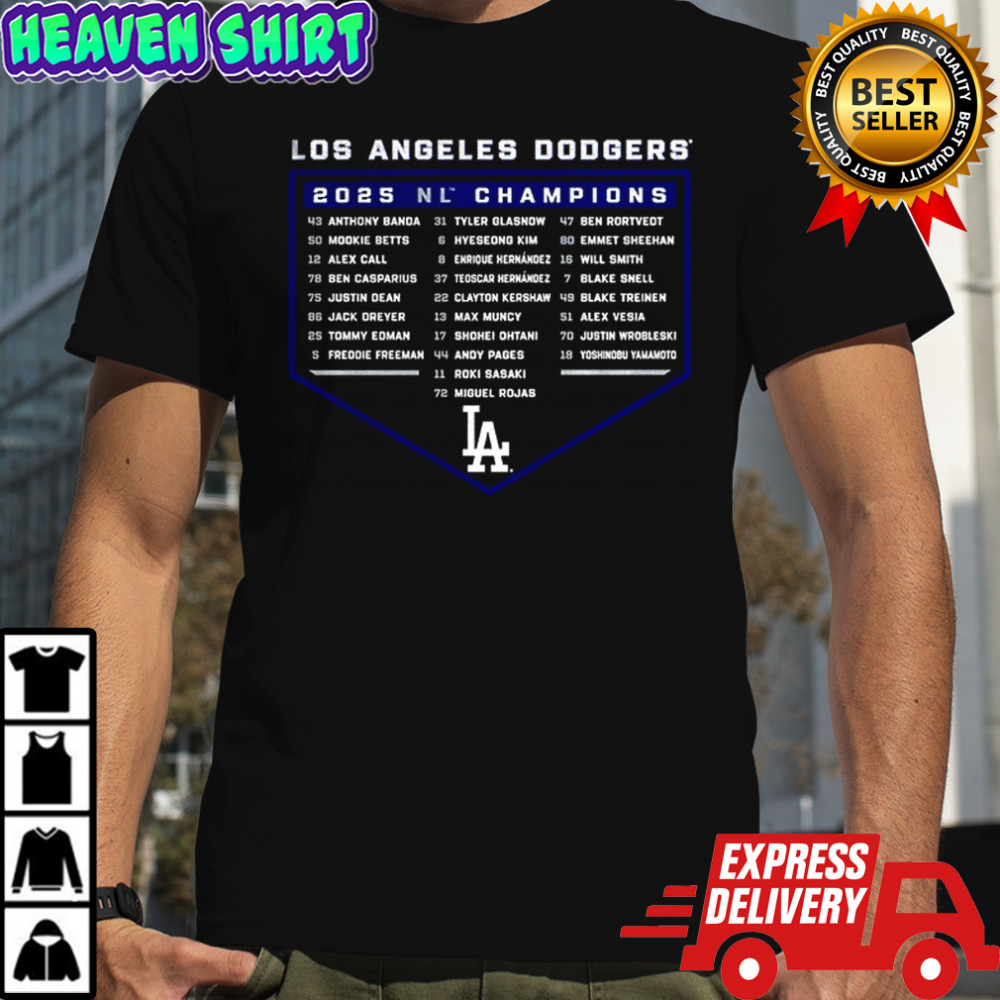 Los Angeles Dodgers 2025 National League Champions Bloop Single Roster shirt
