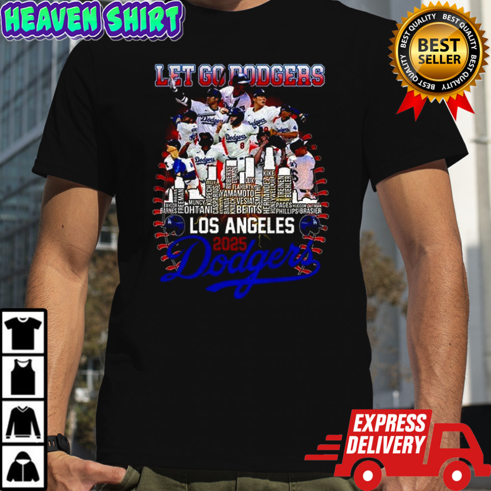 Los Angeles Dodgers 2025 National League Champions Let’s Go Dodgers Skyline Players name shirt