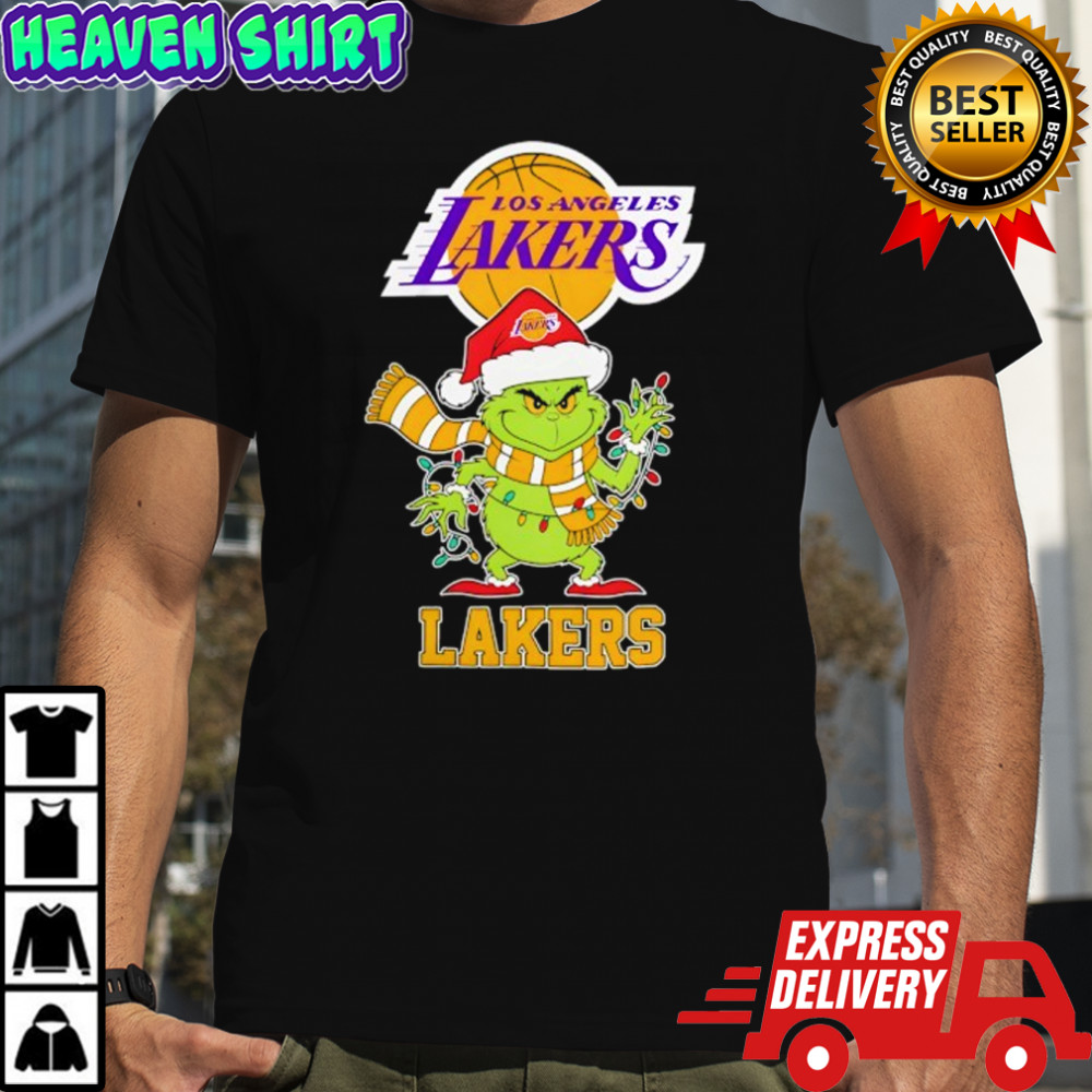 Los Angeles Lakers Christmas Grinch Santa Holiday shirt
