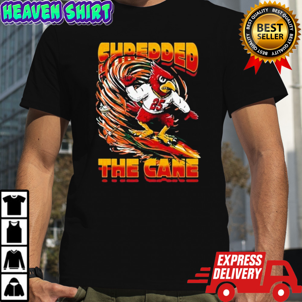 Louisiana Cardinals Shredded The Cane Mascot Surf T-shirt