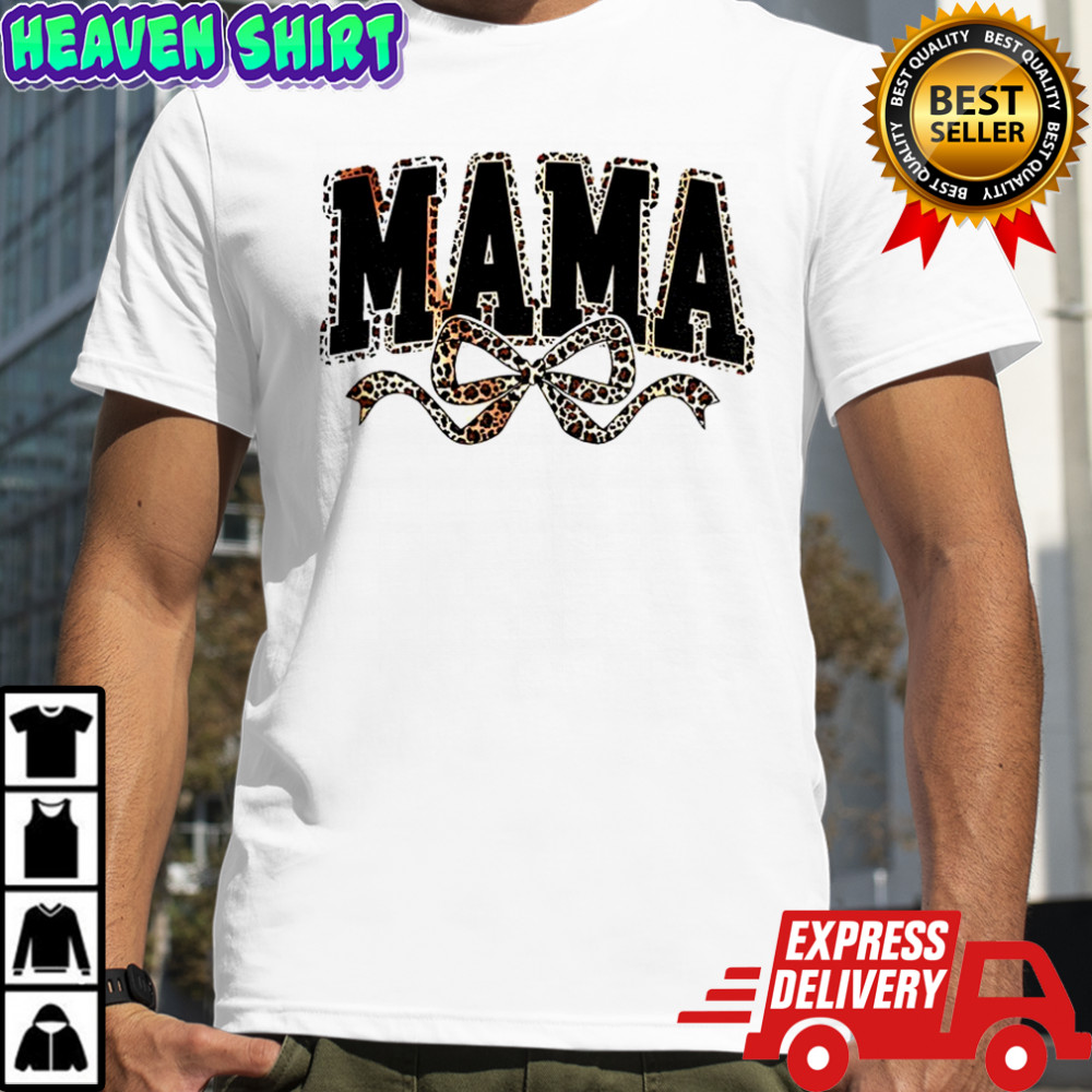 Mama Leopard Coquette Bow shirt