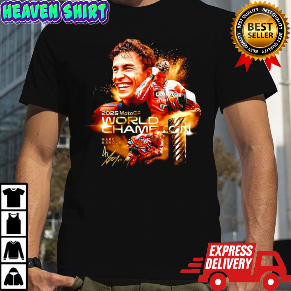 Marc Márquez 2025 MotoGP World Champion signature poster shirt