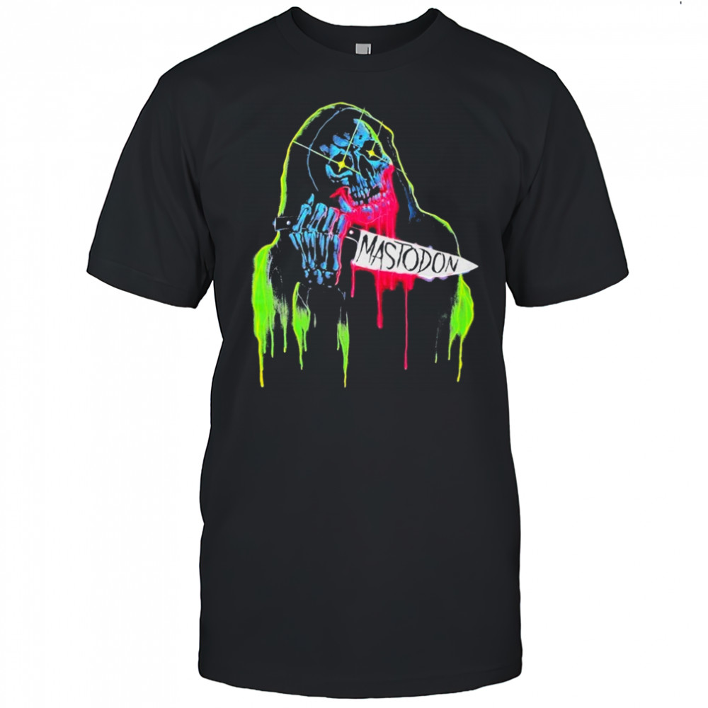 Mastodon Neon Knife Skull Reaper T-shirt