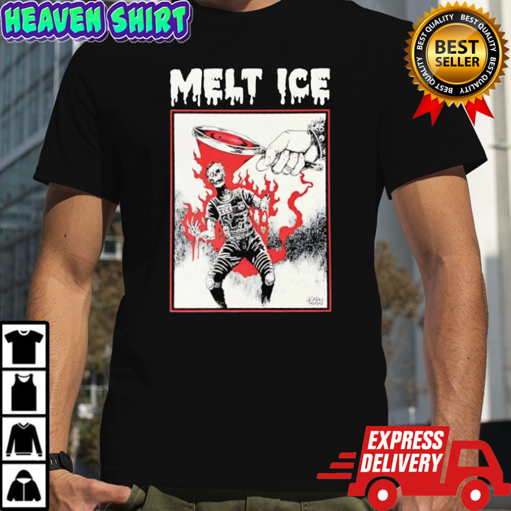 Melt ICE Police ICE skeleton graphic shirt