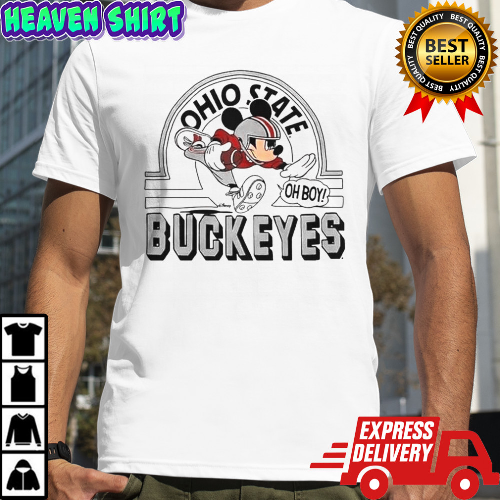 Mickey Mouse Disney X Ohio State Buckeyes Football Logo T-Shirt