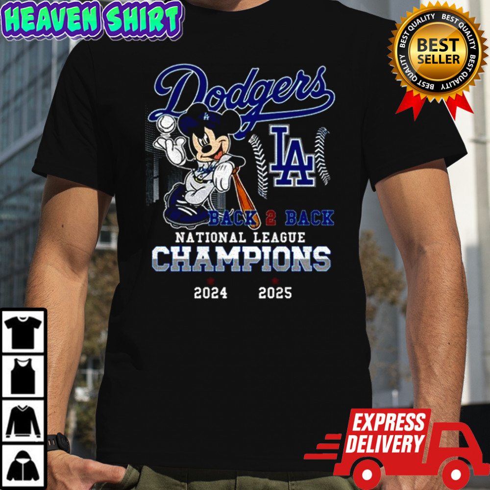Mickey Mouse Los Angeles Dodgers 2024 2025 National League Champions Back 2 Back shirt