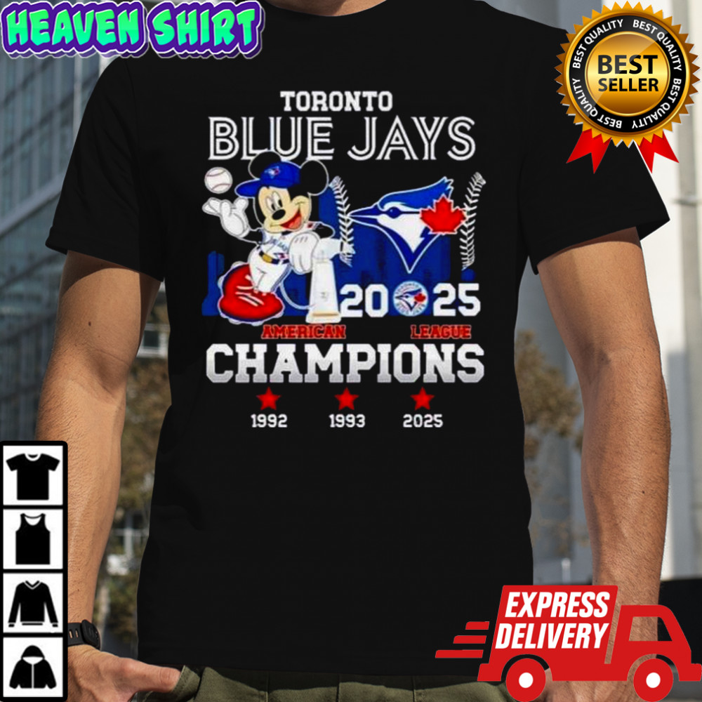 Mickey Toronto Blue Jays 2025 American League Champions 3x Times T-Shirt