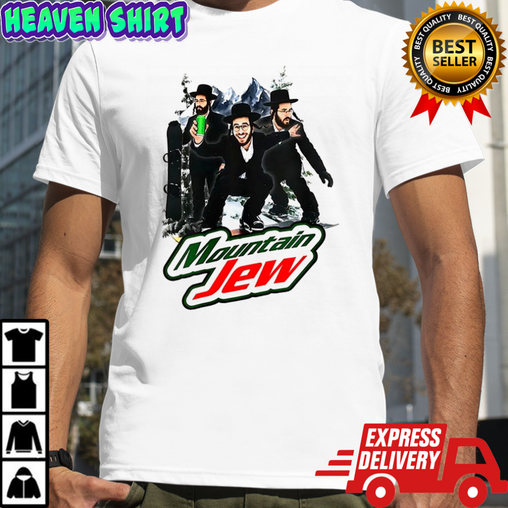Mountain Jew Dew skiing parody shirt