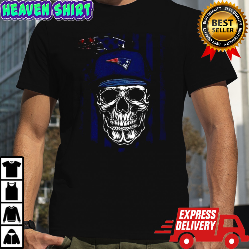 New England Patriots NFL Skull American Flag Football Lover T-Shirt