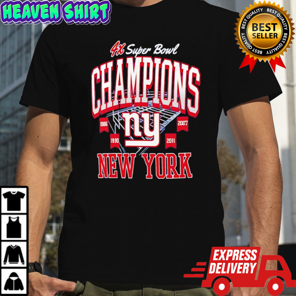 New York Giants Fanatics 4x Super Bowl Champions logo shirt