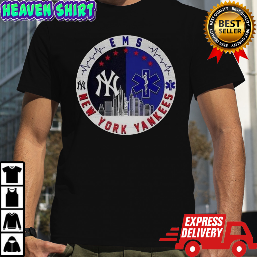 New York Yankess MLB X EMS Star Of Life Skyline Logo T-Shirt