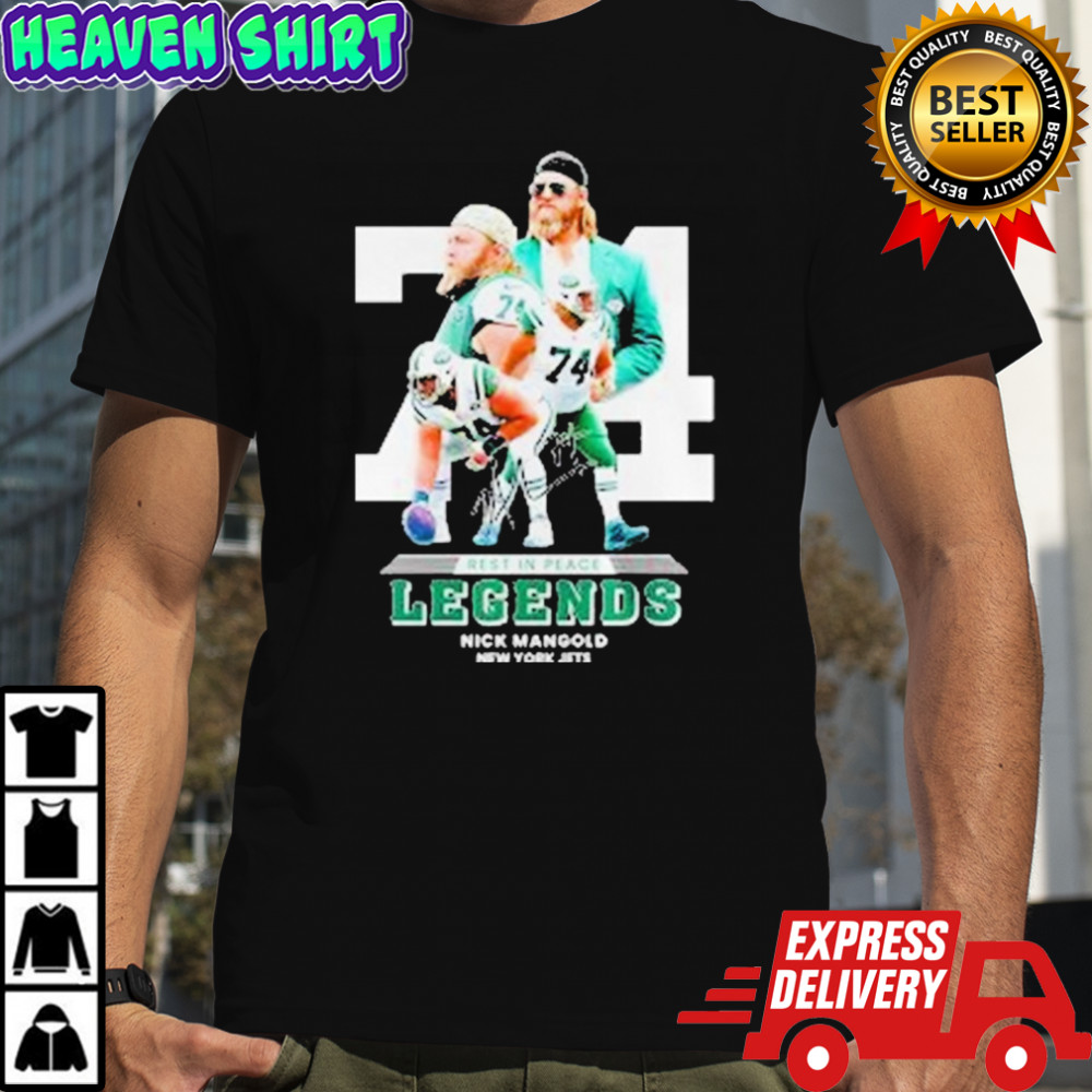 Nick Mangold New York Jets Forever 74 Legends Rest In Peace T-shirt