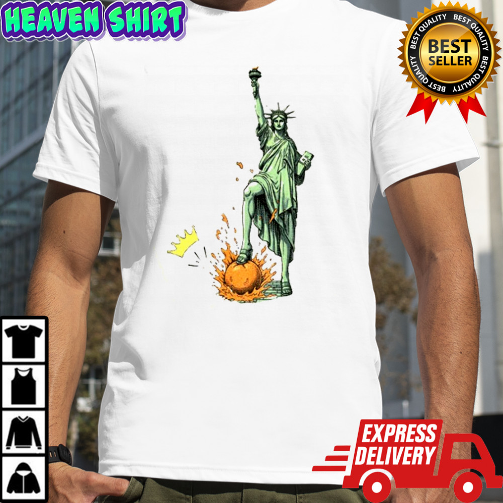 No Kings in America Statue of Liberty Over Orange Anti Trump Vintage shirt