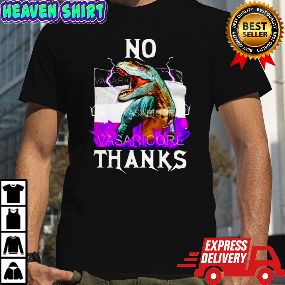No thanks asexual flag dragon shirt