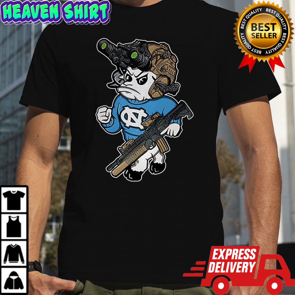 North Carolina Tar Heels mascot tactical soldier shirt