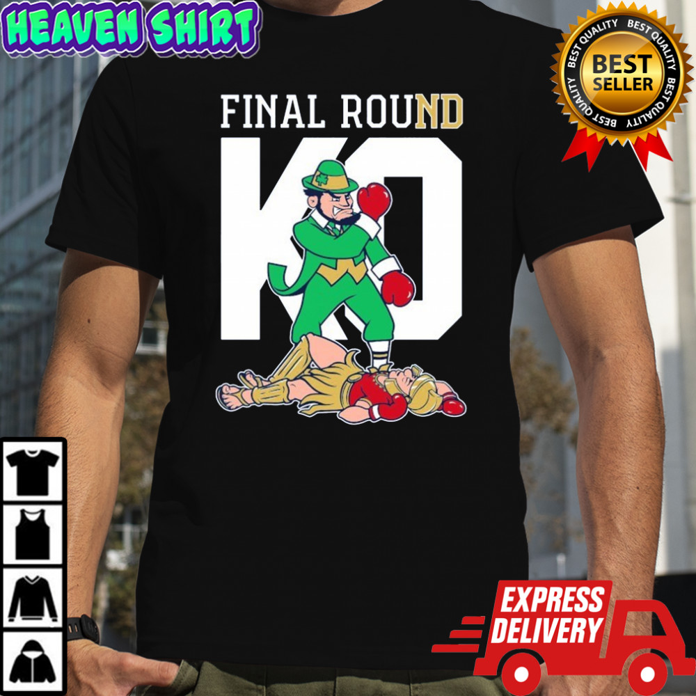 Notre Dame Fighting Irish Knock Out USC Trojans Final Round KO Boxing Mascot T-shirt