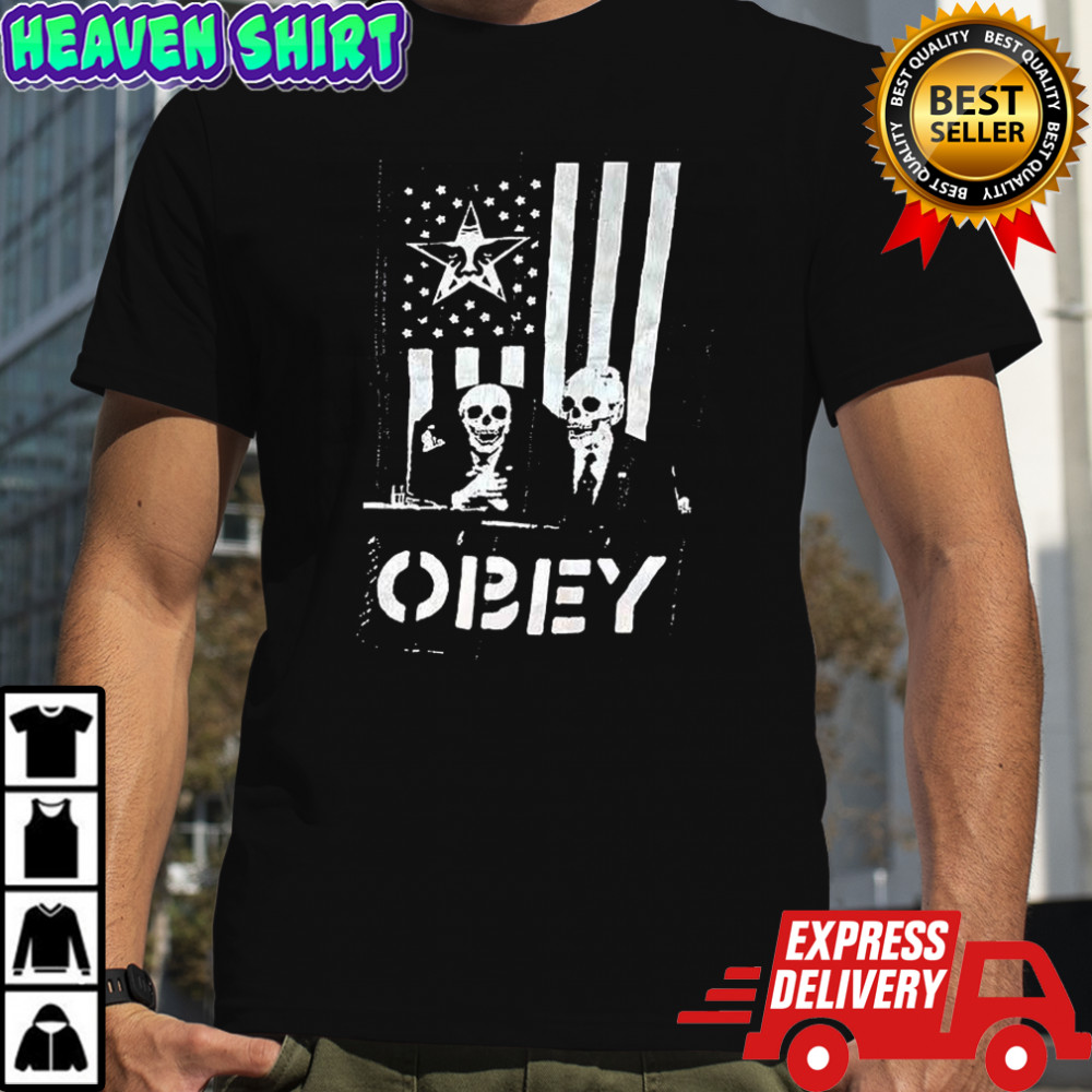 OBEY Skull flag shirt