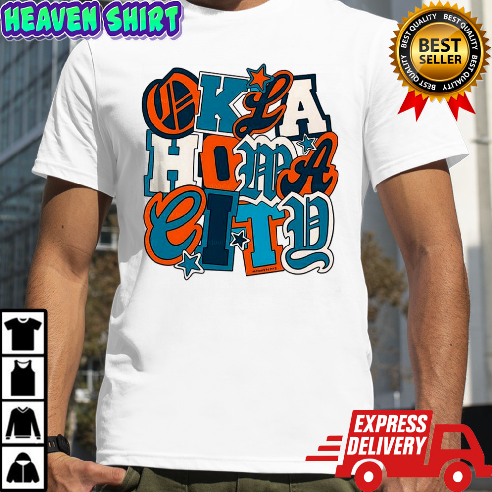 Oklahoma City Thunder basketball collage shirt