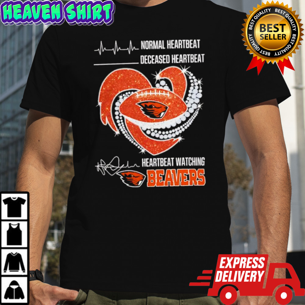 Oregon State Beaver Normal Heartbeat Deceased Heartbeat Diamond Heart shirt