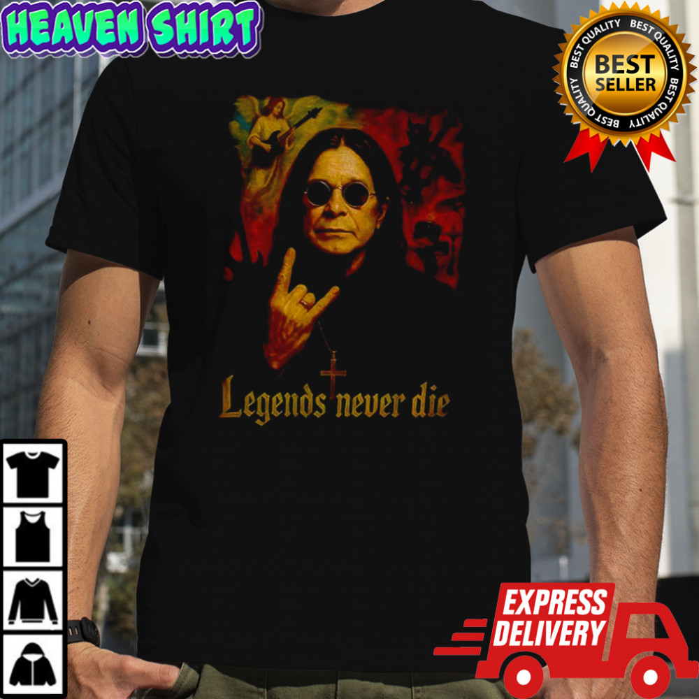 Ozzy Osbourne legends never die RIP 1948 2025 memorial shirt